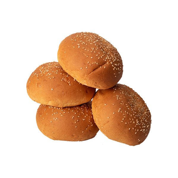 4" Burger Bun With Black & White Sesame With Glaze - 10 per pack